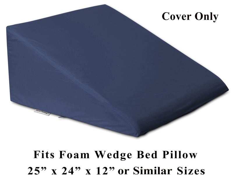 InteVision 400 Thread Count, 100% Egyptian Cotton Bed Wedge Pillowcase; Replacement Cover Designed to Fit The 12" (Height) Version of The Wedge Bed Pillow (25" x 24" x 12" or Similar Sizes) - Image 2